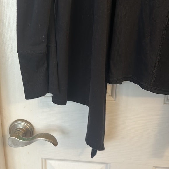 Chicos zenergy black drape front cardigan jacket cotton modal size 8/10 - Picture 5 of 8